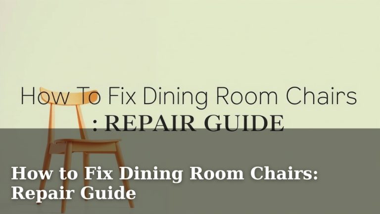How to Fix Dining Room Chairs: Repair Guide